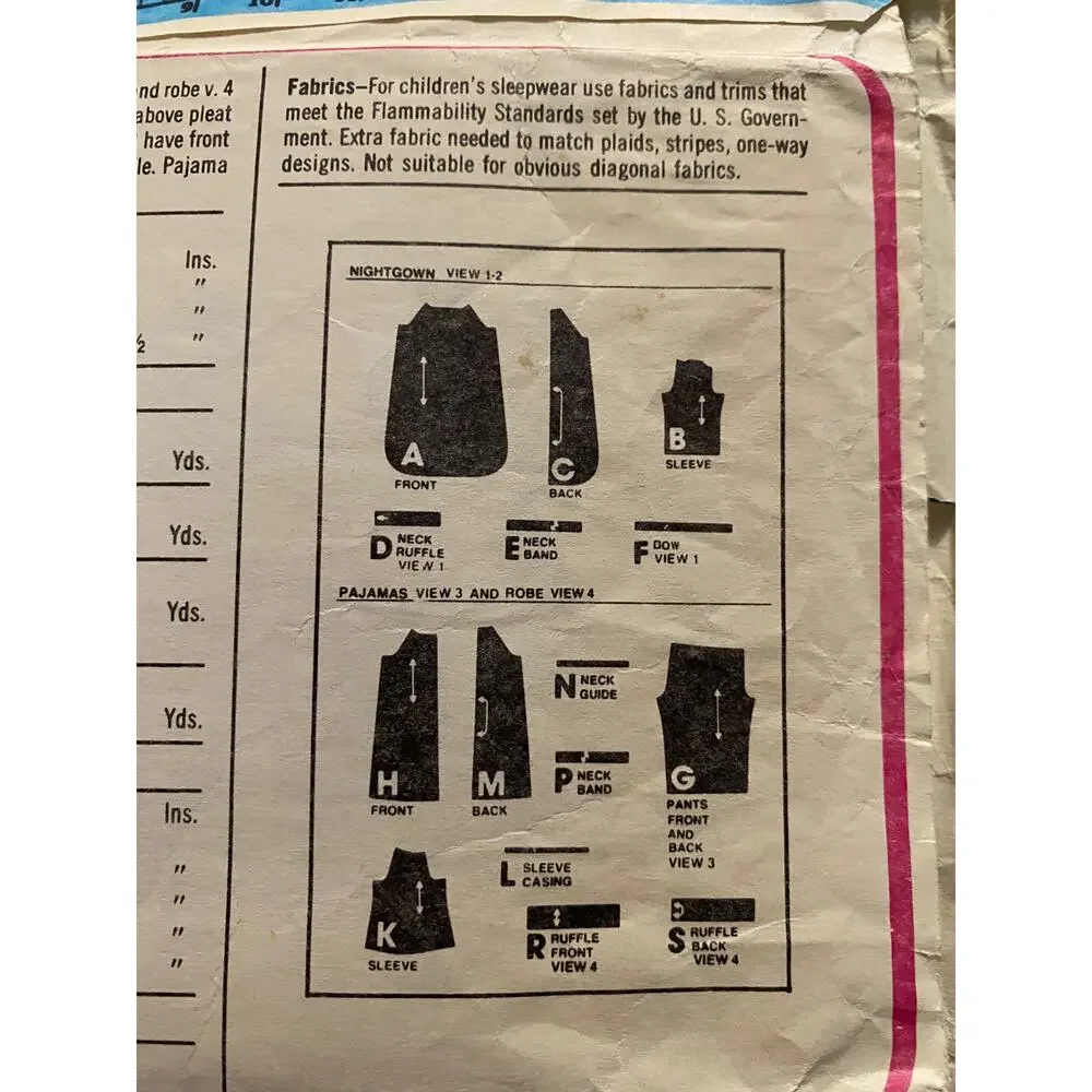 Simplicity Sewing pattern 9250 kids nightgown pajamas